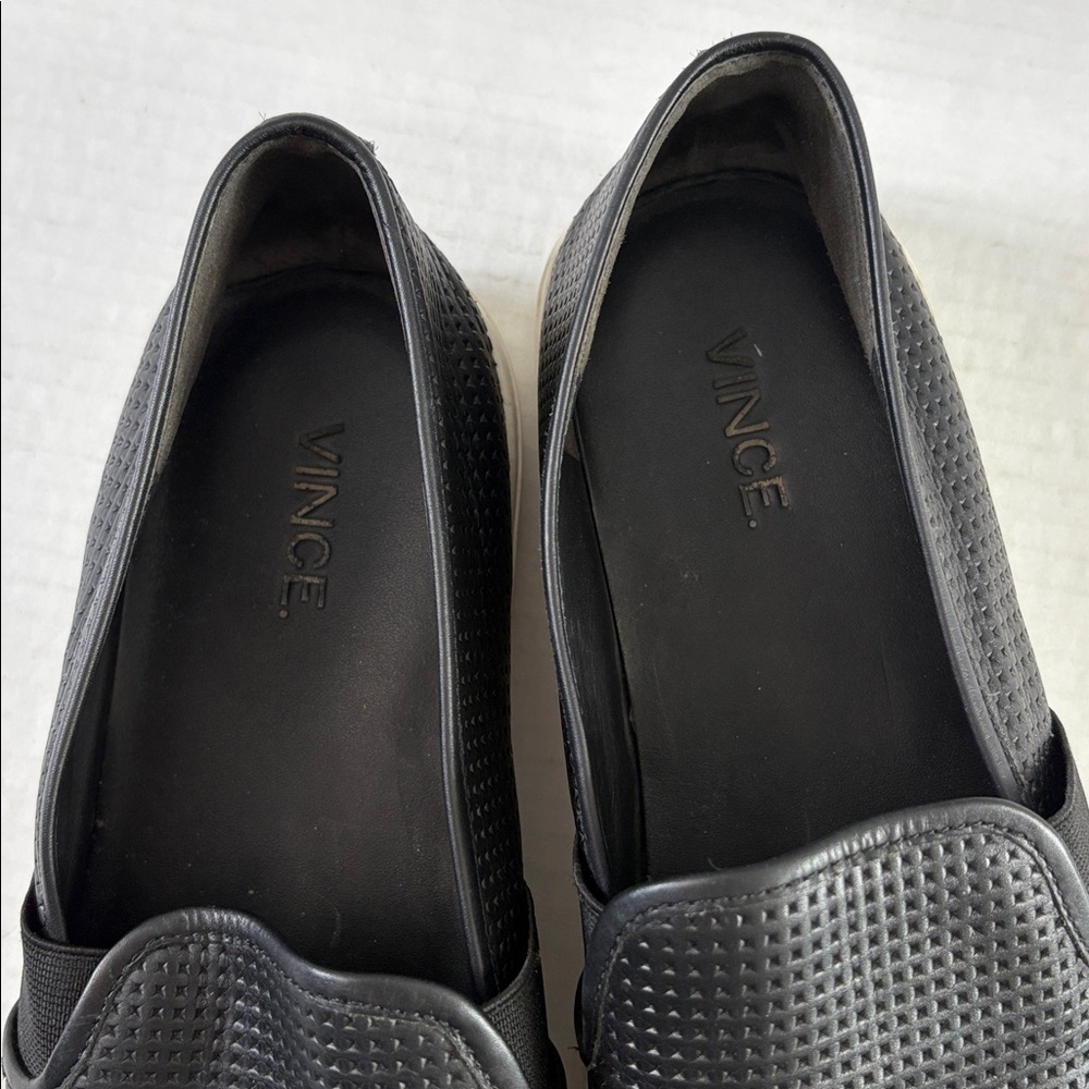 Vince Perforated Black Slip-On Loafers Size 8.5 - Picture 7 of 13